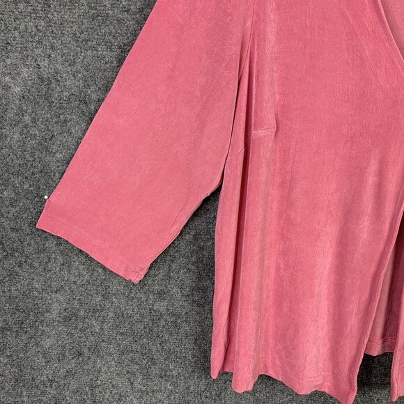 Dress Barn Stretchy Cardigan Woman 20W One Button Pink Shoulder Pads Vintage - Picture 3 of 9